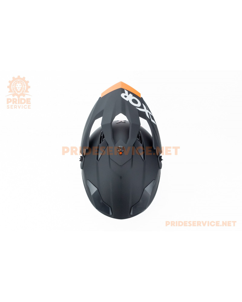 Шолом кросовий X CROSS (стандарт DOT/ECE) S (55-56см), чорно-помаранчевий мат