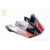 Козирок шолома кросового GLX-803, чорно-червоний