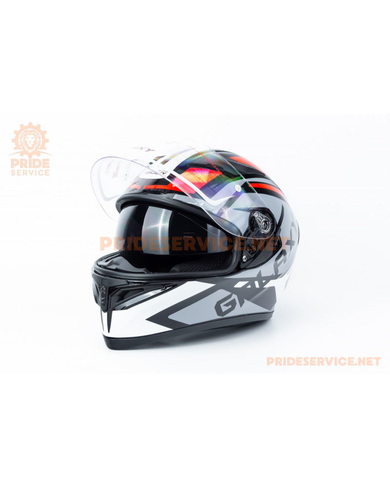 Шолом інтеграл, висувні окуляри GLX-316 L (59-60см), чорно-червоний