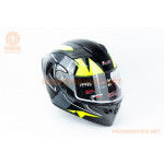 Шолом модуляр з відкидним підборіддям, висувні окуляри GLX-902 S (55-56см), чорно-салатовий