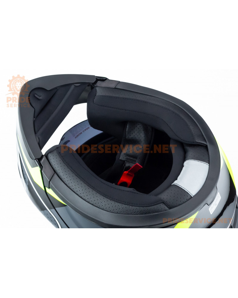 Шолом модуляр з відкидним підборіддям, висувні окуляри GLX-902 S (55-56см), чорно-салатовий