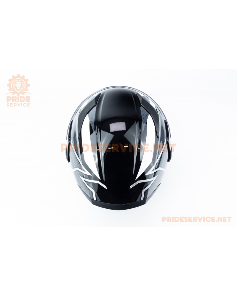 Шолом модуляр з відкидним підборіддям, висувні окуляри GLX-902 M (57-58см), чорно-білий