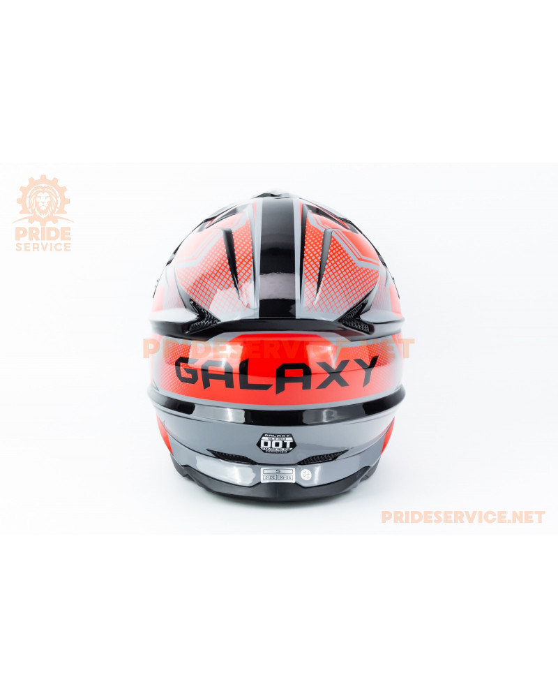 Шолом кросовий (стандарт DOT) GLX-803 S (55-56см), чорно-червоний