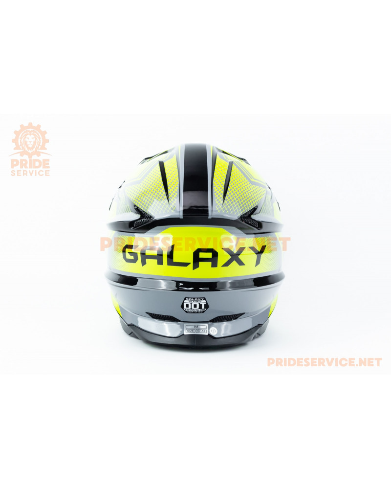 Шолом кросовий (стандарт DOT) GLX-803 M (57-58см), чорно-салатовий