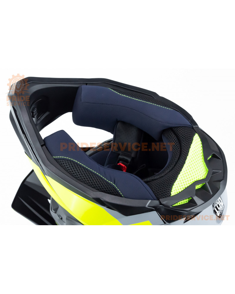 Шолом кросовий (стандарт DOT) GLX-803 M (57-58см), чорно-салатовий