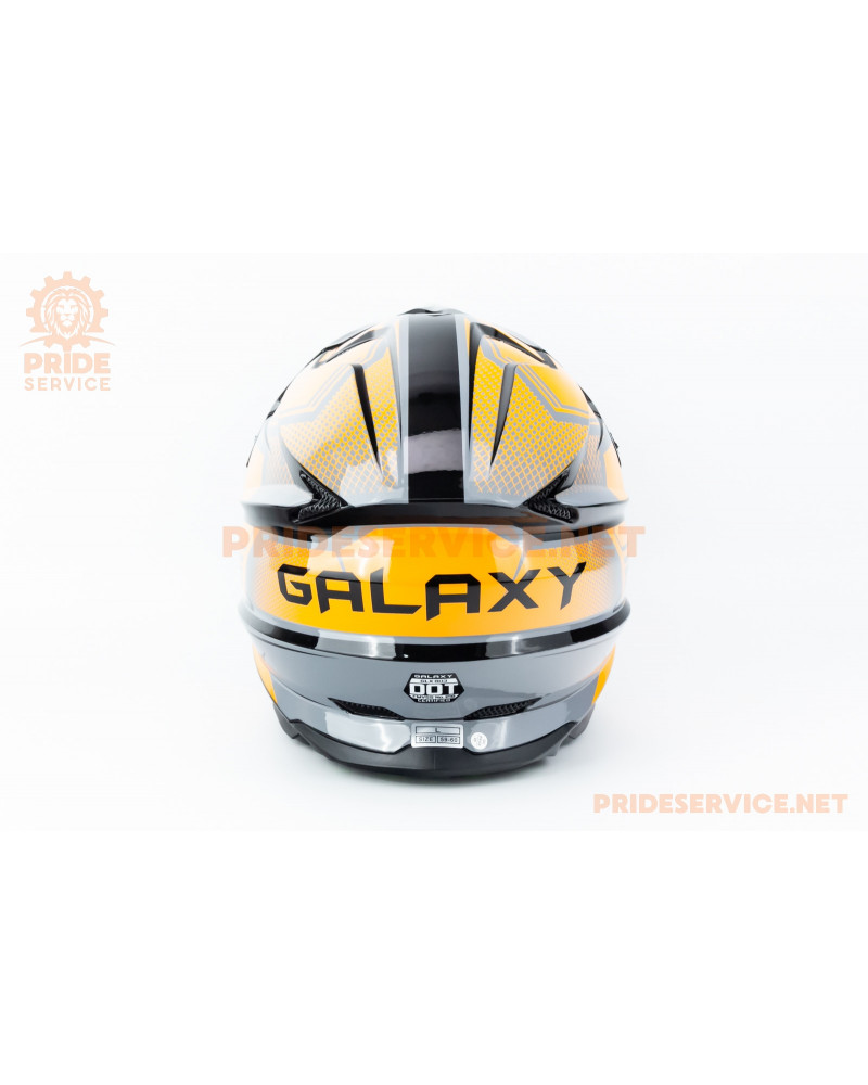 Шолом кросовий (стандарт DOT) GLX-803 L (59-60см), чорно-помаранчевий