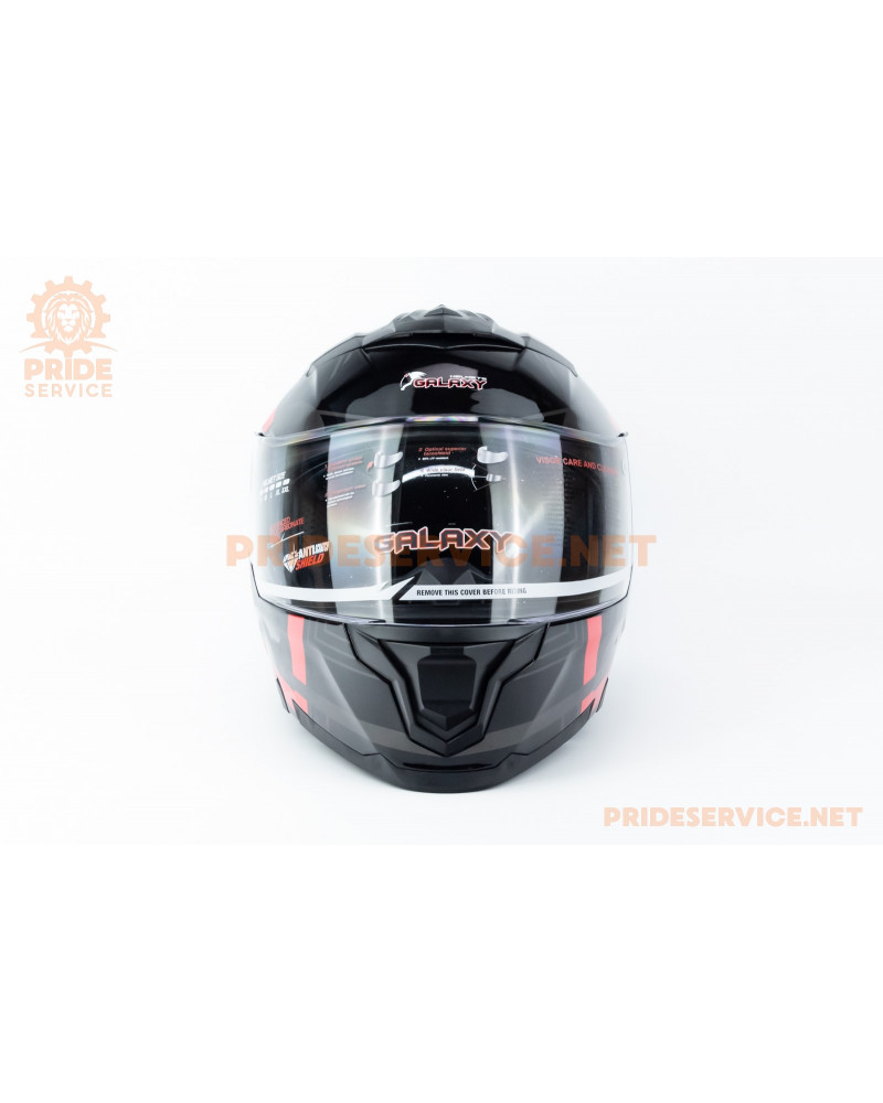 Шолом модуляр з відкидним підборіддям (стандарт DOT), висувні окуляри GLX-912 M (57-58см), чорно-червоний