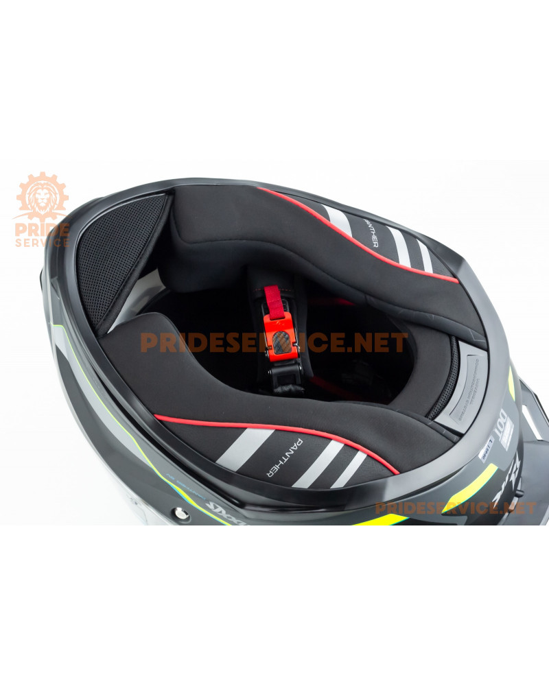 Шолом інтеграл PANTHER SV GALE (стандарт DOT/ECE), висувні сонцезахисні окуляри L (59-60см), чорно-салатовий мат Шолом інтеграл PANTHER SV GALE (стандарт DOT/ECE), висувні сонцезахисні окуляри L (59-60см), чорно-салатовий мат