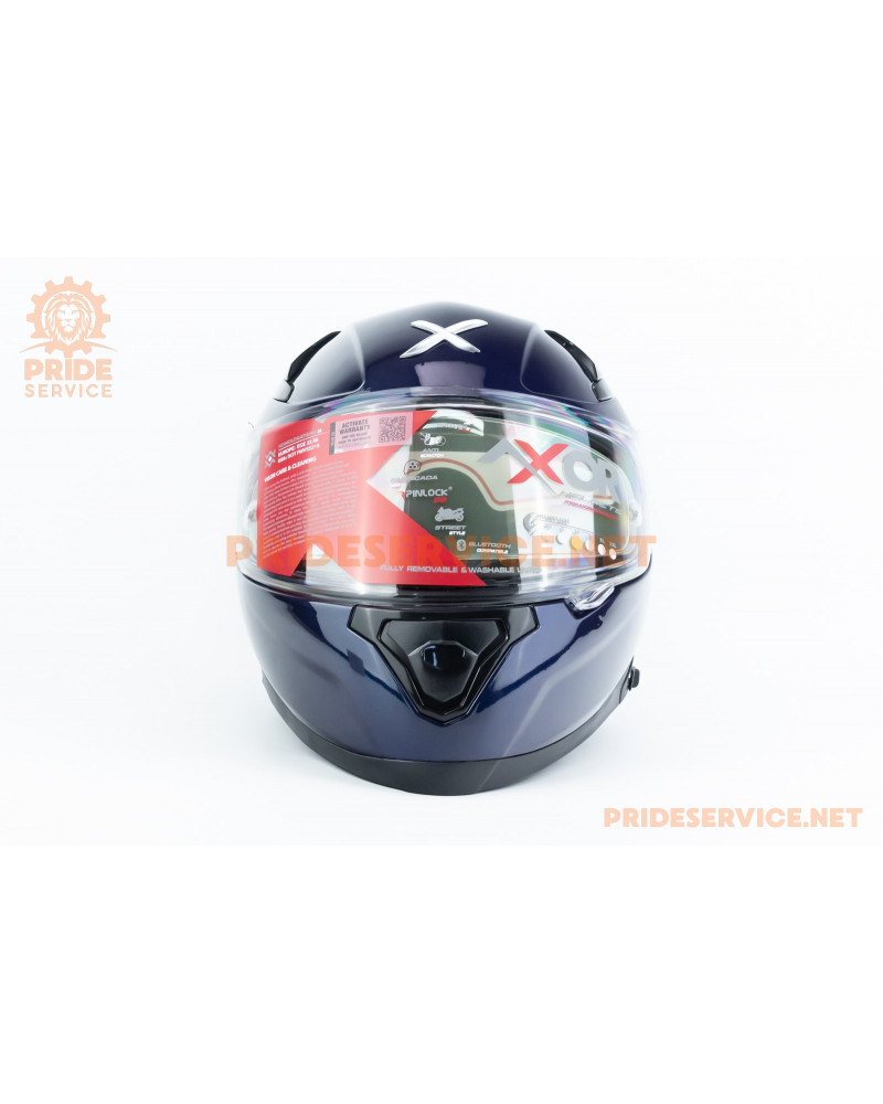 Шолом інтеграл APEX з пінлоком (стандарт DOT/ECE), висувні сонцезахисні окуляри М (57-58см), синій Шолом інтеграл APEX з пінлоком (стандарт DOT/ECE), висувні сонцезахисні окуляри М (57-58см), синій