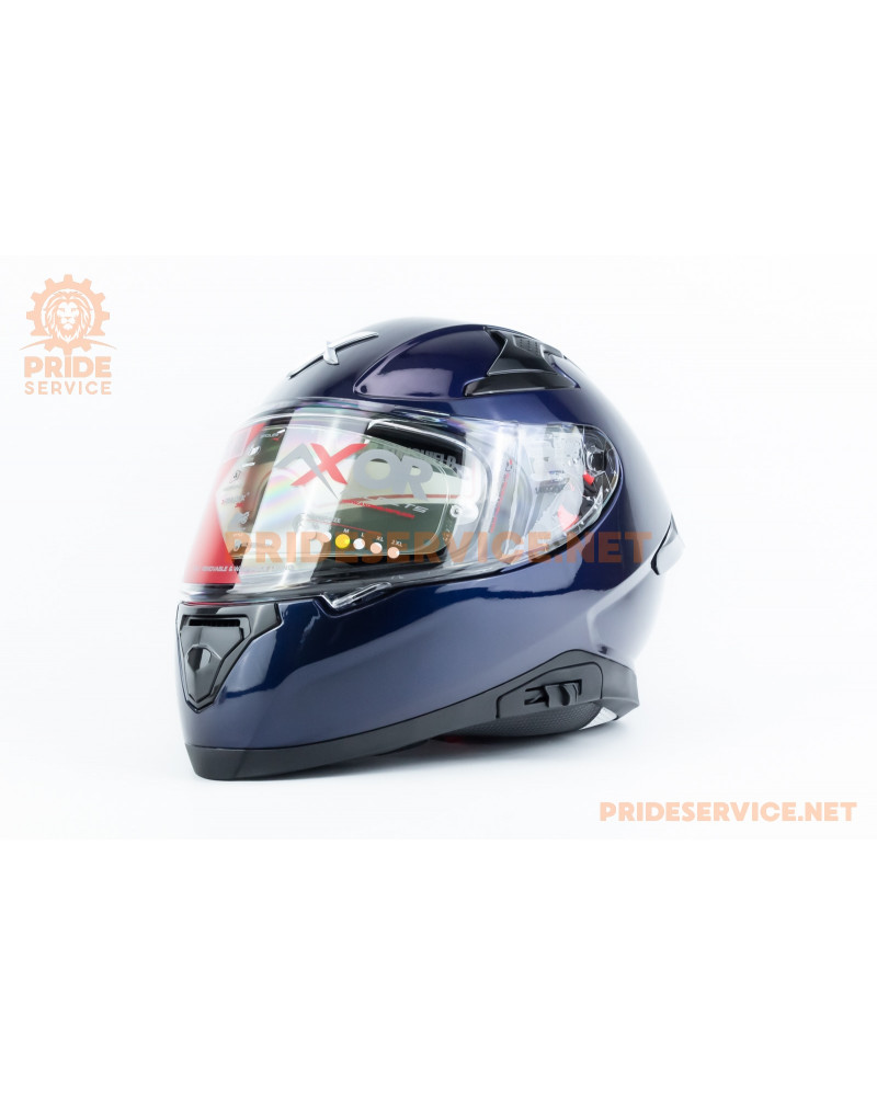 Шолом інтеграл APEX з пінлоком (стандарт DOT/ECE), висувні сонцезахисні окуляри М (57-58см), синій Шолом інтеграл APEX з пінлоком (стандарт DOT/ECE), висувні сонцезахисні окуляри М (57-58см), синій