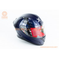 Шолом інтеграл APEX з пінлоком (стандарт DOT/ECE), висувні сонцезахисні окуляри М (57-58см), синій