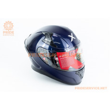 Шолом інтеграл APEX з пінлоком (стандарт DOT/ECE), висувні сонцезахисні окуляри М (57-58см), синій