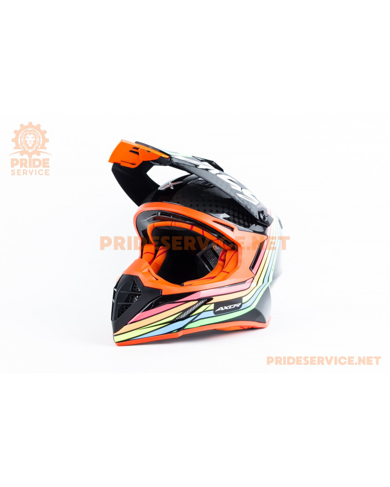 Шолом кросовий X CROSS X2 (стандарт DOT/ECE) S (55-56см), чорно-помаранчевий Шолом кросовий X CROSS X2 (стандарт DOT/ECE) S (55-56см), чорно-помаранчевий