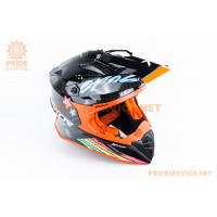 Шолом кросовий X CROSS X2 (стандарт DOT/ECE) S (55-56см), чорно-помаранчевий Шолом кросовий X CROSS X2 (стандарт DOT/ECE) S (55-56см), чорно-помаранчевий