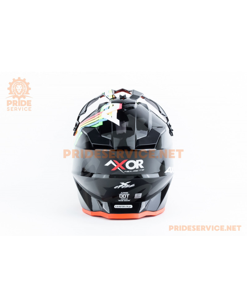 Шолом кросовий X CROSS X2 (стандарт DOT/ECE) S (55-56см), чорно-помаранчевий Шолом кросовий X CROSS X2 (стандарт DOT/ECE) S (55-56см), чорно-помаранчевий