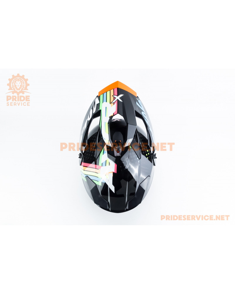 Шолом кросовий X CROSS X2 (стандарт DOT/ECE) S (55-56см), чорно-помаранчевий Шолом кросовий X CROSS X2 (стандарт DOT/ECE) S (55-56см), чорно-помаранчевий