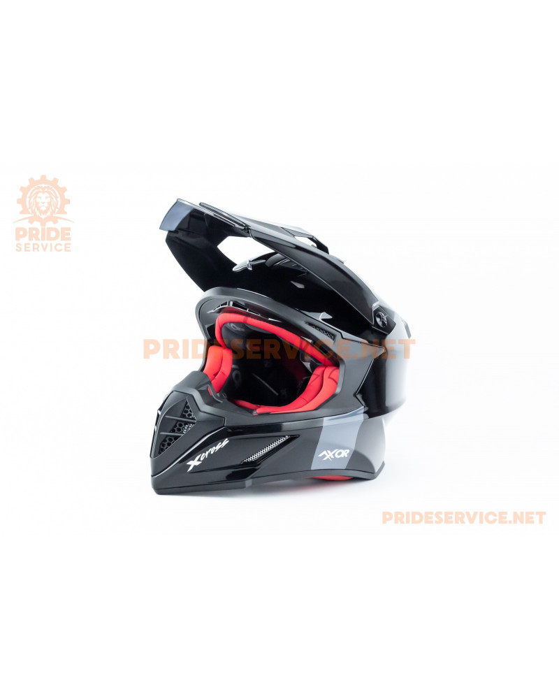 Шолом кросовий X CROSS (стандарт DOT/ECE) S (55-56см), чорно-червоний