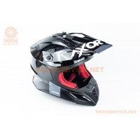 Шолом кросовий X CROSS (стандарт DOT/ECE) S (55-56см), чорно-червоний