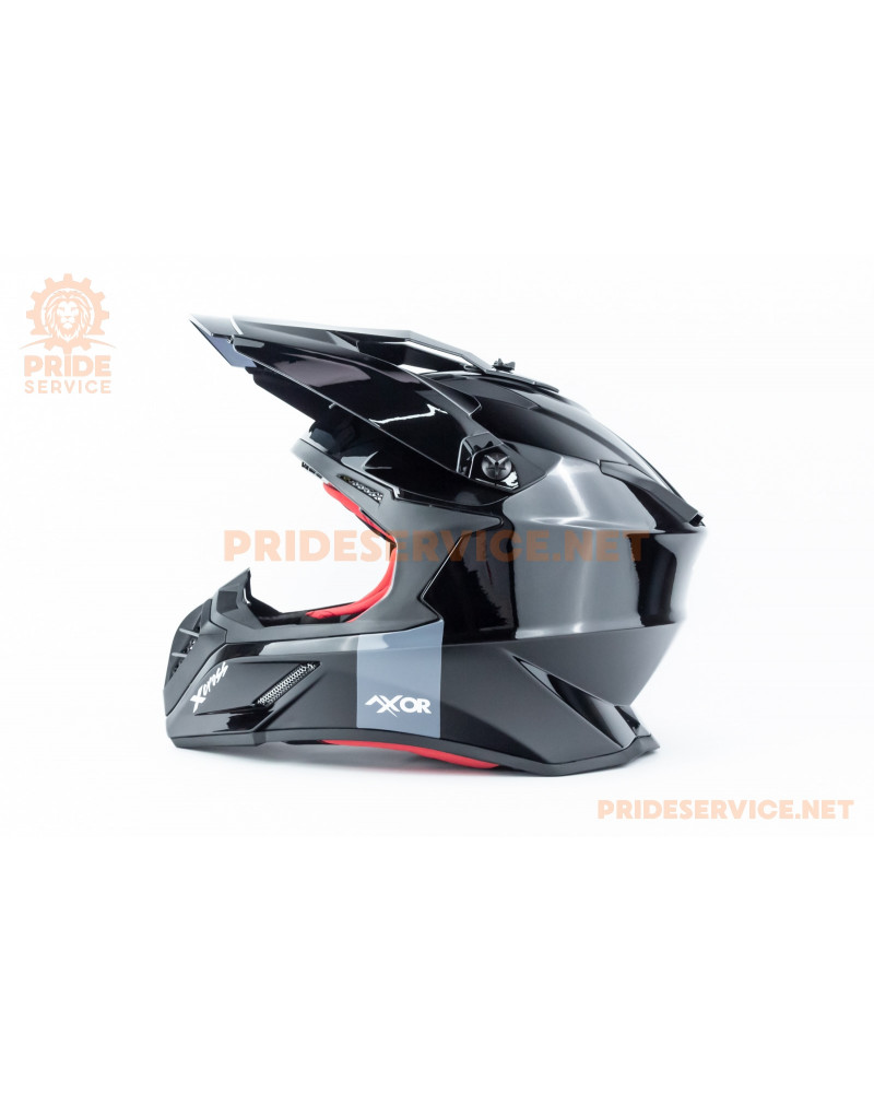 Шолом кросовий X CROSS (стандарт DOT/ECE) S (55-56см), чорно-червоний