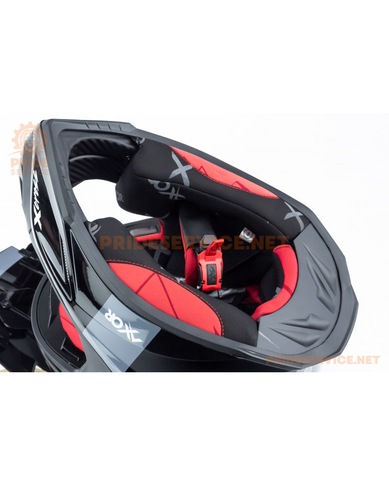 Шолом кросовий X CROSS (стандарт DOT/ECE) S (55-56см), чорно-червоний