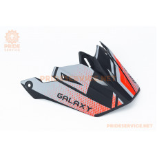 Козирок шолома кросового GLX-803, чорно-червоний мат