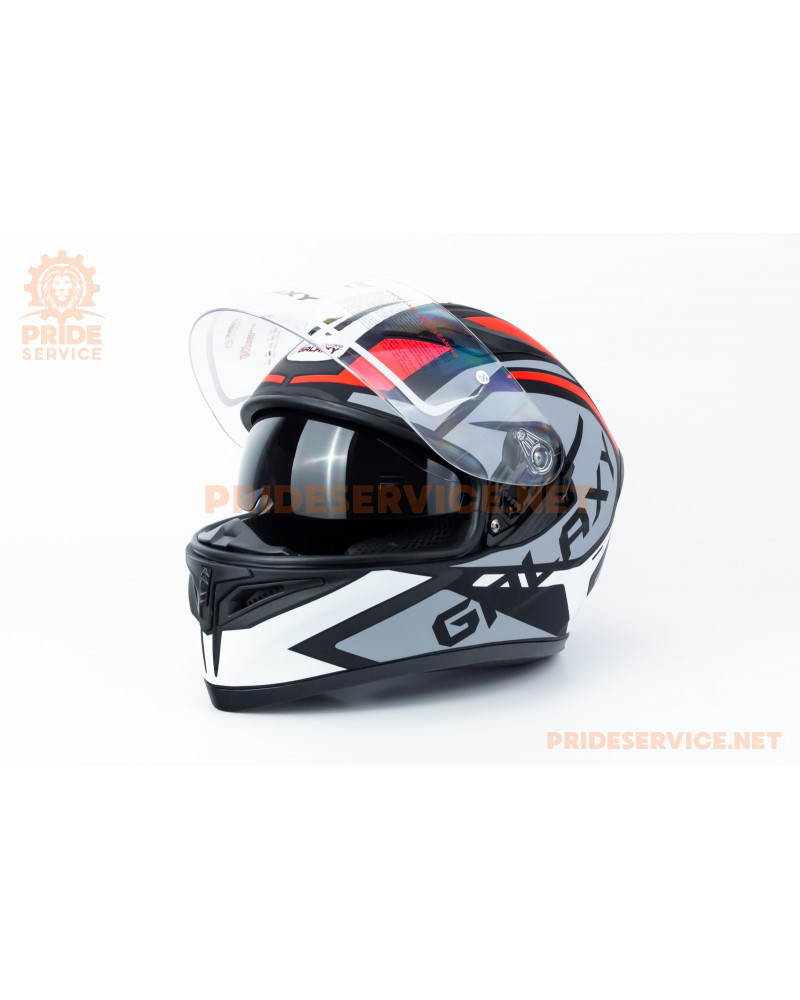 Шолом інтеграл, висувні окуляри GLX-316 L (59-60см), чорно-червоний мат