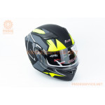 Шолом модуляр з відкидним підборіддям, висувні окуляри GLX-902 S (55-56см), чорно-салатовий мат