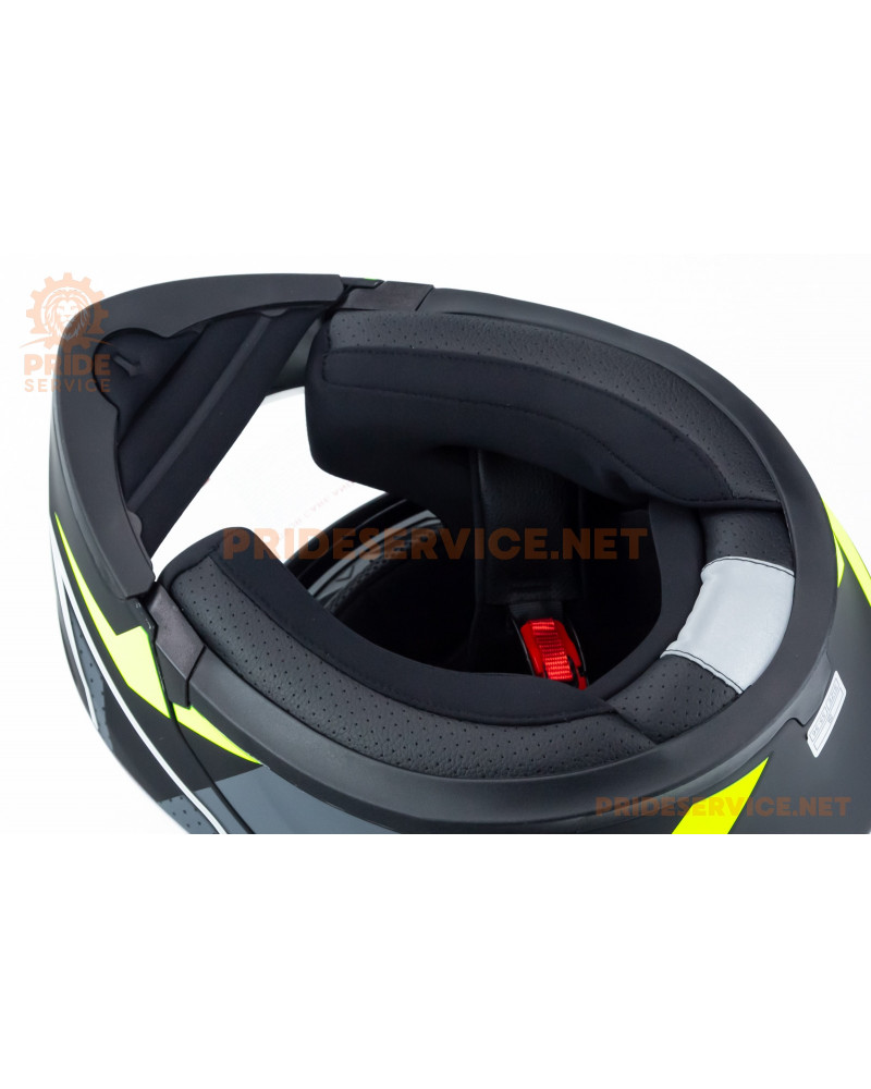 Шолом модуляр з відкидним підборіддям, висувні окуляри GLX-902 S (55-56см), чорно-салатовий мат