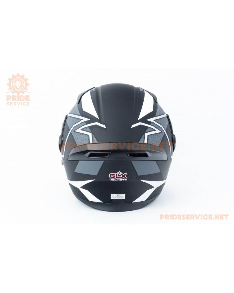 Шолом модуляр з відкидним підборіддям, висувні окуляри GLX-902 M (57-58см), чорно-білий мат