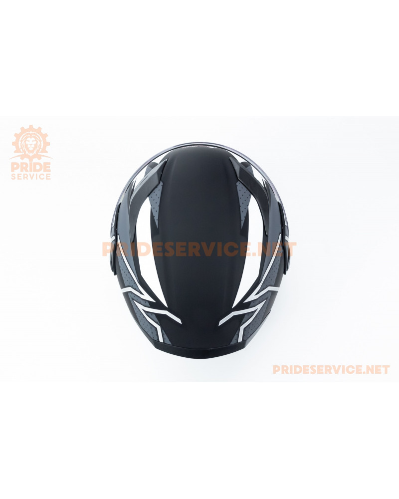 Шолом модуляр з відкидним підборіддям, висувні окуляри GLX-902 M (57-58см), чорно-білий мат