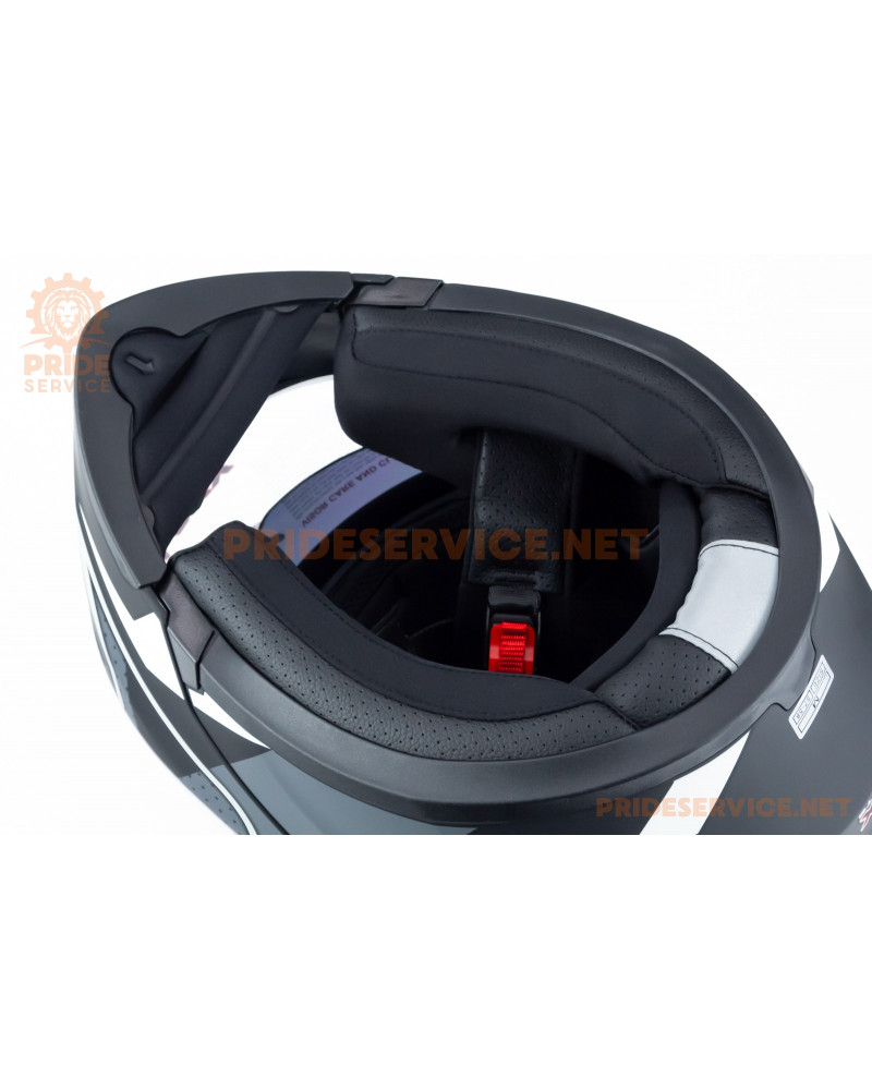 Шолом модуляр з відкидним підборіддям, висувні окуляри GLX-902 M (57-58см), чорно-білий мат