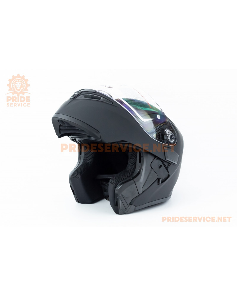 Шолом модуляр з відкидним підборіддям, висувні окуляри GLX-902 L (59-60см), чорний мат