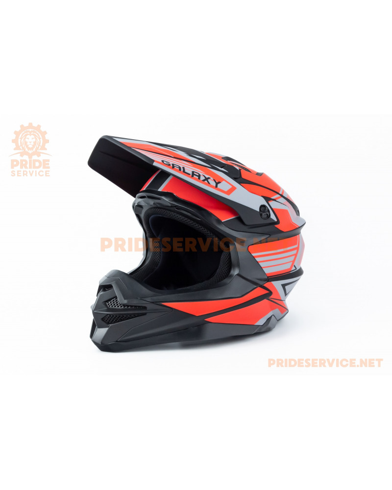 Шолом кросовий (стандарт DOT) GLX-803 S (55-56см), чорно-червоний мат