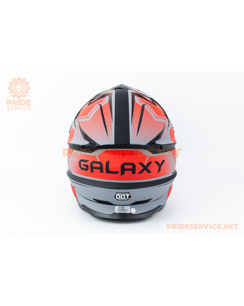 Шолом кросовий (стандарт DOT) GLX-803 S (55-56см), чорно-червоний мат