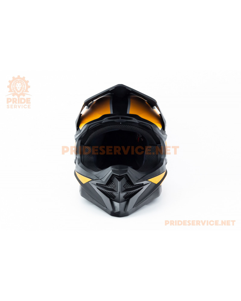 Шолом кросовий (стандарт DOT) GLX-803 L (59-60см), чорно-помаранчевий мат