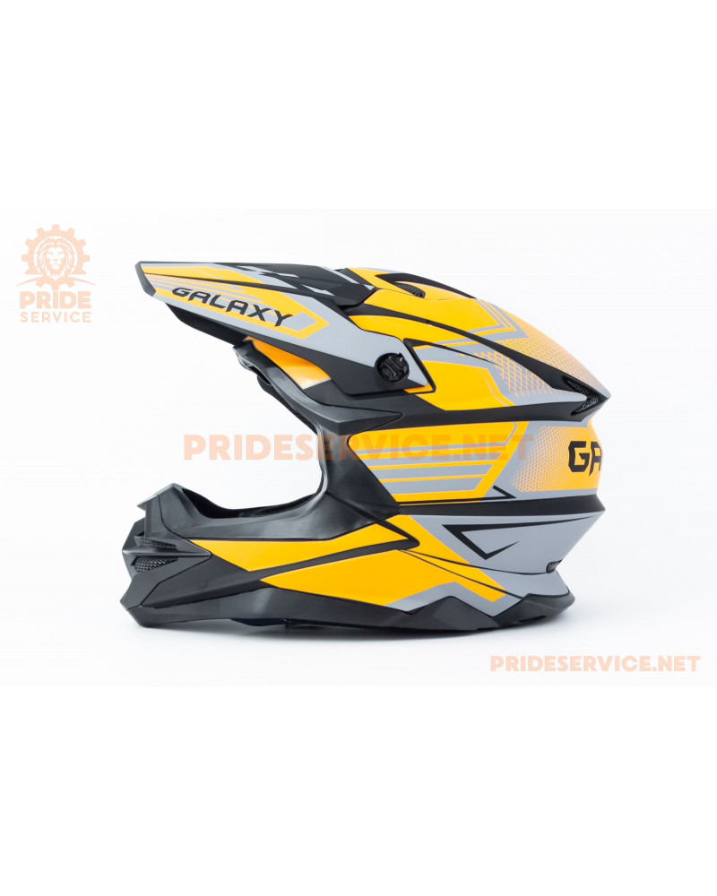 Шолом кросовий (стандарт DOT) GLX-803 L (59-60см), чорно-помаранчевий мат