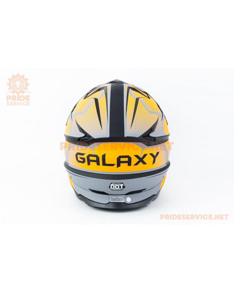 Шолом кросовий (стандарт DOT) GLX-803 L (59-60см), чорно-помаранчевий мат