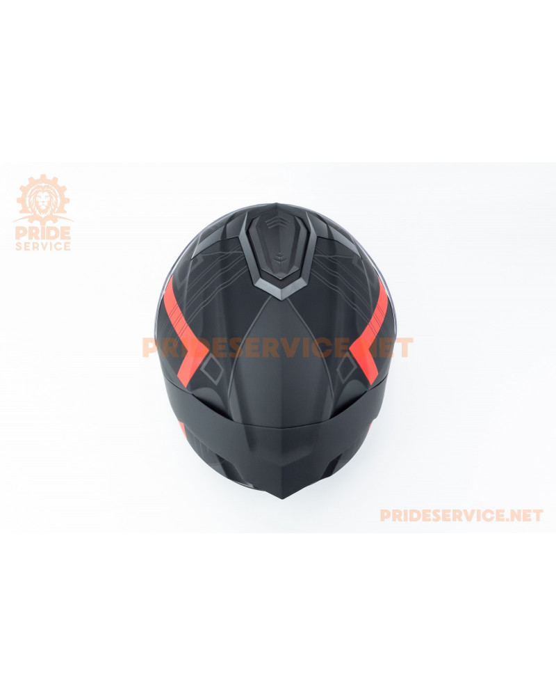 Шолом модуляр з відкидним підборіддям (стандарт DOT), висувні окуляри GLX-912 M (57-58см), чорно-червоний мат