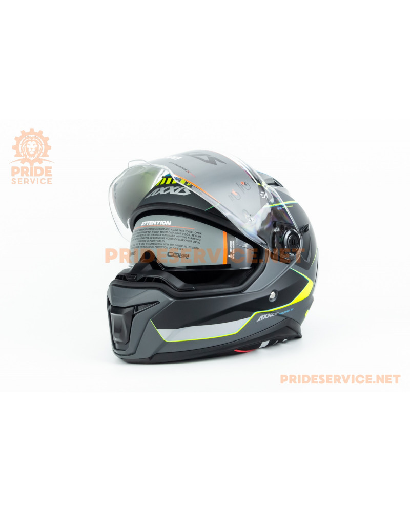 Шолом інтеграл PANTHER SV GALE (стандарт DOT/ECE), висувні сонцезахисні окуляри S (55-56см), чорно-салатовий мат Шолом інтеграл PANTHER SV GALE (стандарт DOT/ECE), висувні сонцезахисні окуляри S (55-56см), чорно-салатовий мат