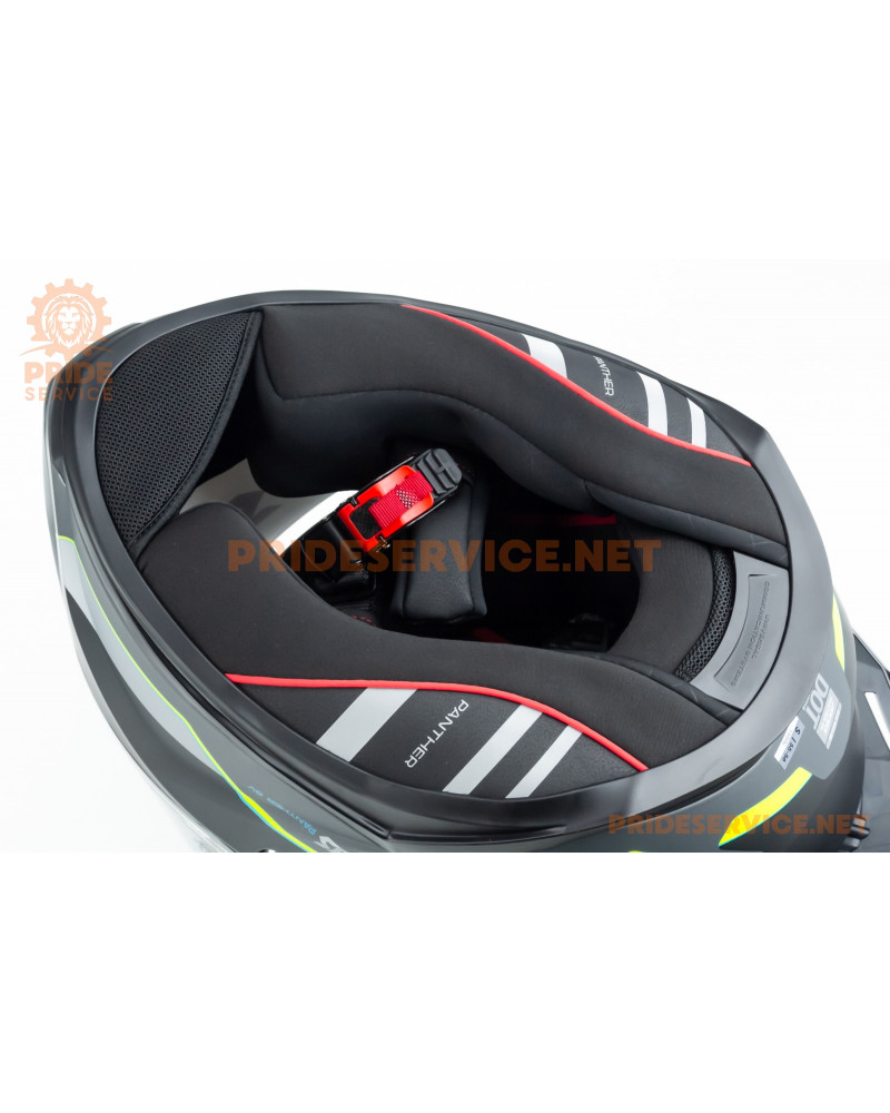 Шолом інтеграл PANTHER SV GALE (стандарт DOT/ECE), висувні сонцезахисні окуляри S (55-56см), чорно-салатовий мат Шолом інтеграл PANTHER SV GALE (стандарт DOT/ECE), висувні сонцезахисні окуляри S (55-56см), чорно-салатовий мат