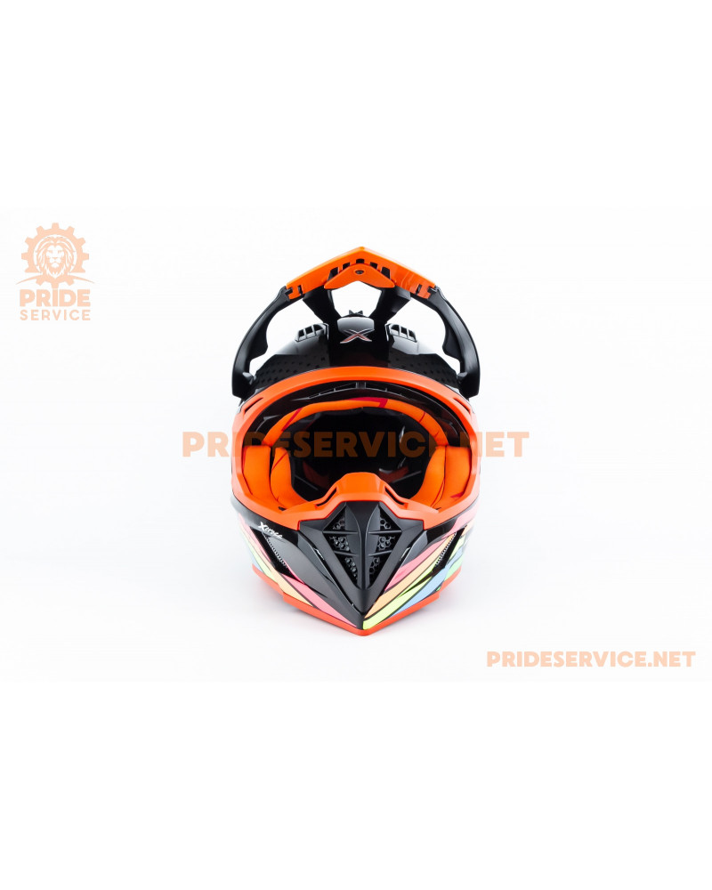 Шолом кросовий X CROSS X2 (стандарт DOT/ECE) М (57-58см), чорно-помаранчевий Шолом кросовий X CROSS X2 (стандарт DOT/ECE) М (57-58см), чорно-помаранчевий