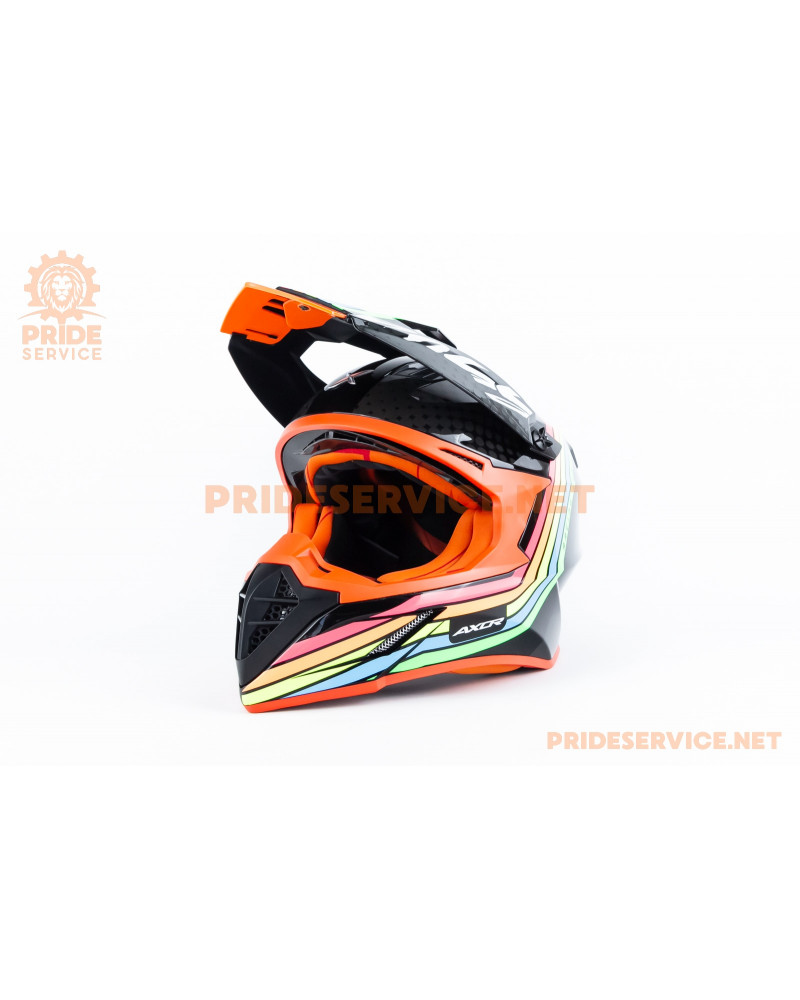 Шолом кросовий X CROSS X2 (стандарт DOT/ECE) М (57-58см), чорно-помаранчевий Шолом кросовий X CROSS X2 (стандарт DOT/ECE) М (57-58см), чорно-помаранчевий