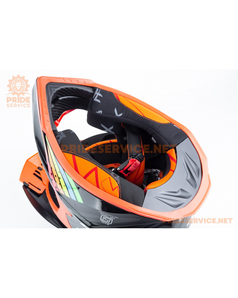 Шолом кросовий X CROSS X2 (стандарт DOT/ECE) М (57-58см), чорно-помаранчевий Шолом кросовий X CROSS X2 (стандарт DOT/ECE) М (57-58см), чорно-помаранчевий