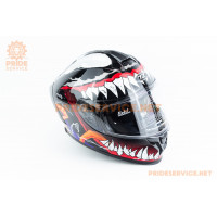 Шолом інтеграл (стандарт DOT) висувні сонцезахисні окуляри TZ-333 L, чорний з малюнком