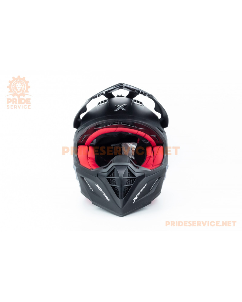 Шолом кросовий X CROSS (стандарт DOT/ECE) S (55-56см), чорно-червоний мат