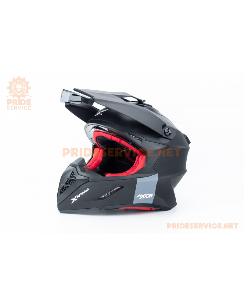 Шолом кросовий X CROSS (стандарт DOT/ECE) S (55-56см), чорно-червоний мат