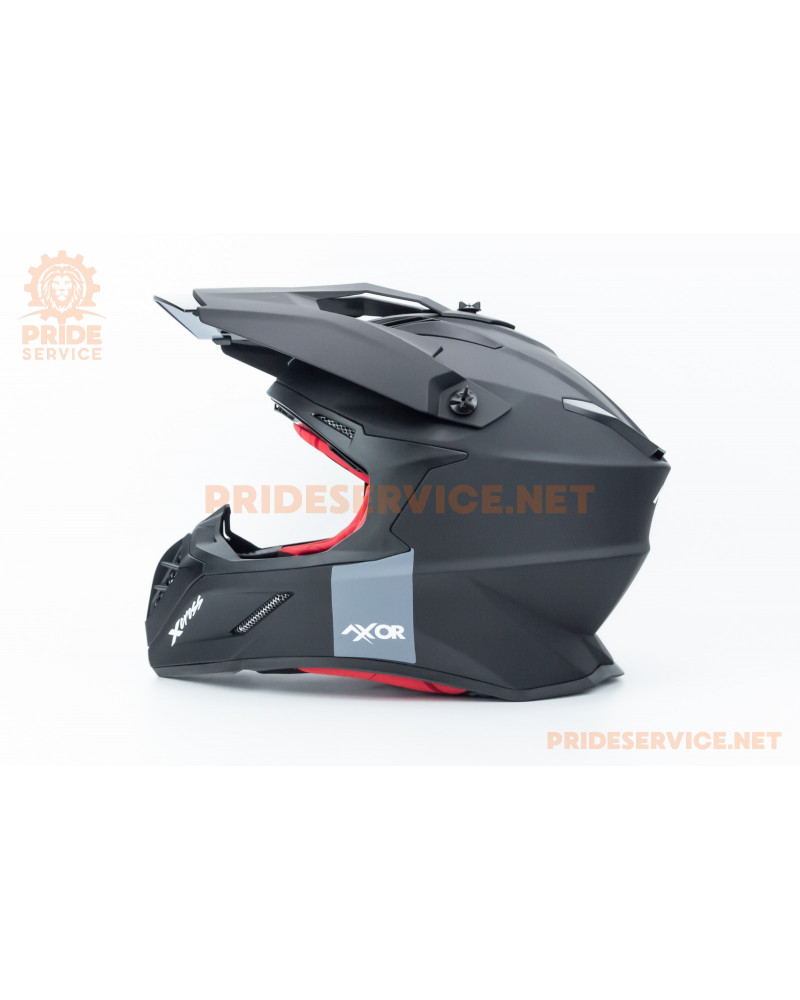 Шолом кросовий X CROSS (стандарт DOT/ECE) S (55-56см), чорно-червоний мат