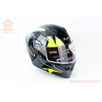 Шолом модуляр з відкидним підборіддям, висувні окуляри GLX-902 M (57-58см), чорно-салатовий