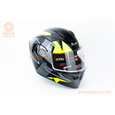 Шолом модуляр з відкидним підборіддям, висувні окуляри GLX-902 M (57-58см), чорно-салатовий