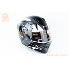 Шолом модуляр з відкидним підборіддям, висувні окуляри GLX-902 L (59-60см), чорно-білий